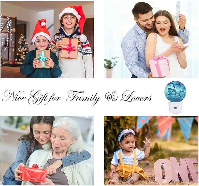 EKOBLA Shark Plug-in Nightlights Undersea Fishes Aquatic Creatures Ocean Sea Plug-in Nightlights Nautical Coastal Blue Decorative Night Light with Dusk-to-Dawn Sensor 0.5W Sleep Friendly