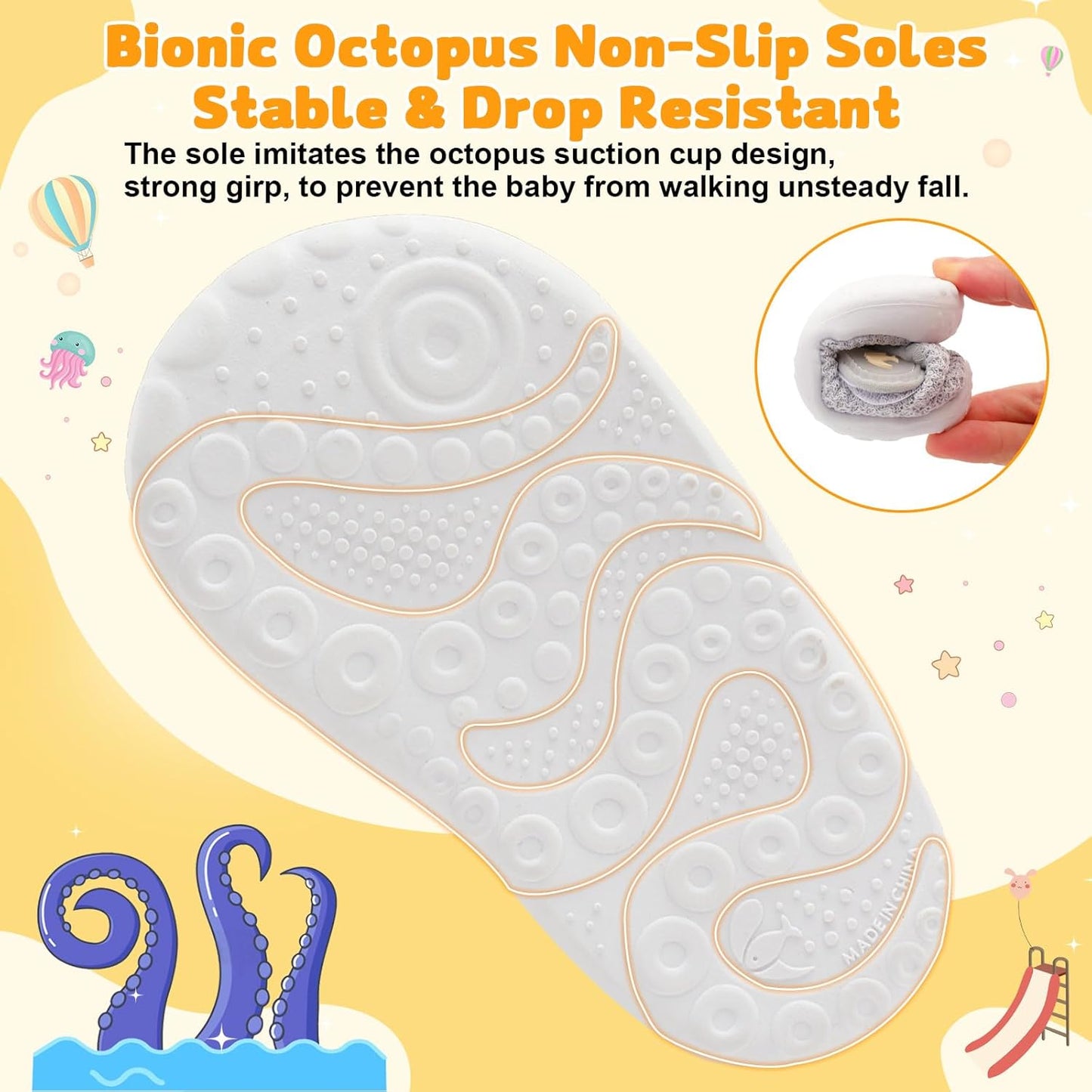 FEETCITY Baby First Walking Shoes Wide Baby Shoes Infant Sneakers Newborn Crib Shoe Barefoot Lightweight Slip On Shoe