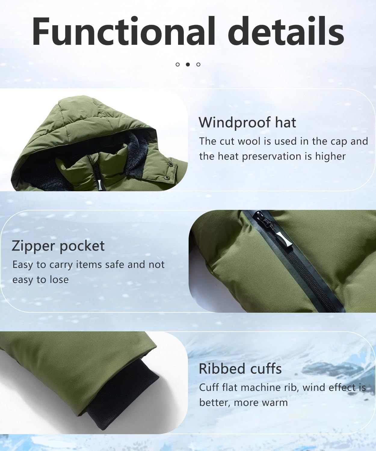 Kids Boy's Winter Coat Fleece Lined Waterproof Jacket Puffy Cotton Coat Thick Hooded Down Outdoor Coats