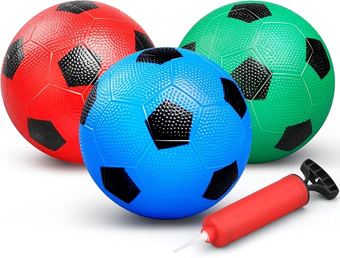 6 Inch Mini Soccer Balls for Kids Toddler, Small Soccer for Mini Goal Hoop, KickBall Soft Footballs Sport Game for Indoor Outdoor Playground Beach, Pool Ball with Pump For Inflatables Float - 6PCS