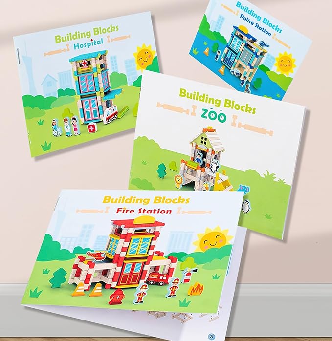 127PCS Wooden Building Blocks Set for Toddlers, Construction City Stacking Toys, Preschool Learning Educational Toys for Kids 3+ Years Girls and Boys (Farm)