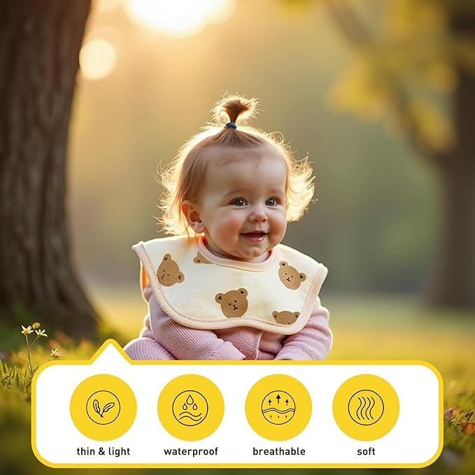 EllieHouse Baby Bibs for Girls Boys 8 Pack Muslin Drool Teeth Drooling Teething Bibs Muslin Cotton for Toddler Infant