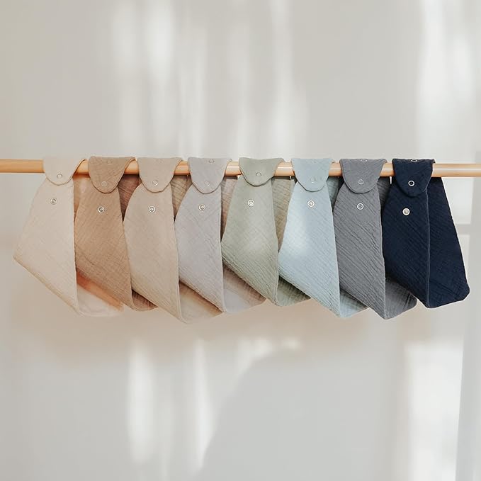 8-Pack Muslin Baby Bandana Drool Bibs – Soft & Absorbent 100% Cotton Teething and Drooling Essentials for Boys, Girls, Newborns & Toddlers