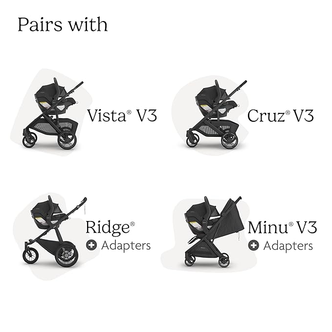 UPPAbaby Mesa V3 Infant Car Seat - Easy Installation + SmartSecure Technology - Attaches to Stroller | Base + Infant Insert Included - Evelyn (Meadow Green)