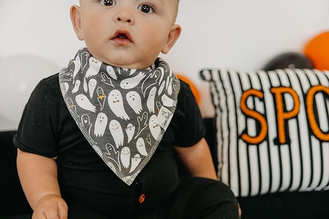 Copper Pearl Baby Bandana Drool Bibs for Drooling and Teething 4 Pack Gift Set Bones, Soft Set of Cloth Bandana Bibs for Any Baby Girl or Boy, Cute Registry Ideas for Baby Shower Gifts