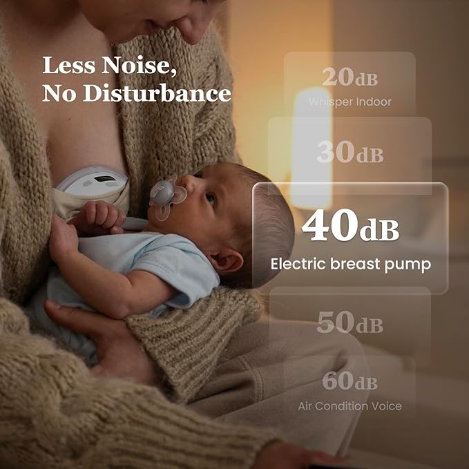 M1 Upgrade Wearable Breast Pump with 4 Modes & 12 Levels,Breastfeeding Pump with LED Display,Ultra Quiet & Lightweight,2 Pack White