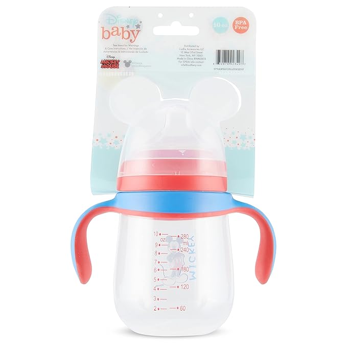 Disney Sippy Cups for Toddlers, Learner Sippy Cups for Kids with Pacifier, BPA-Free Trainer Cup with Handles, Leak-Proof Minnie Mouse and Mickey Mouse Sippy Cups, Perfect Unisex Gift for Children