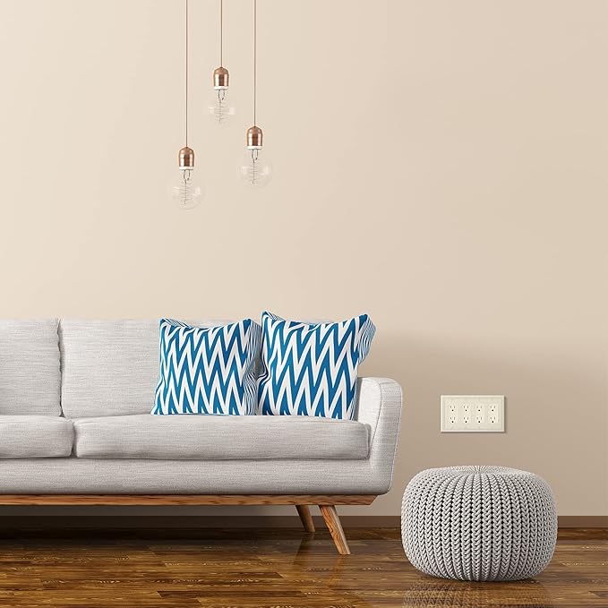 Henne Bery Sunken Pearls Heavy Duty Decorative Wall Plate Switch Plate Outlet Cover (Quad Decorator, Light Almond)