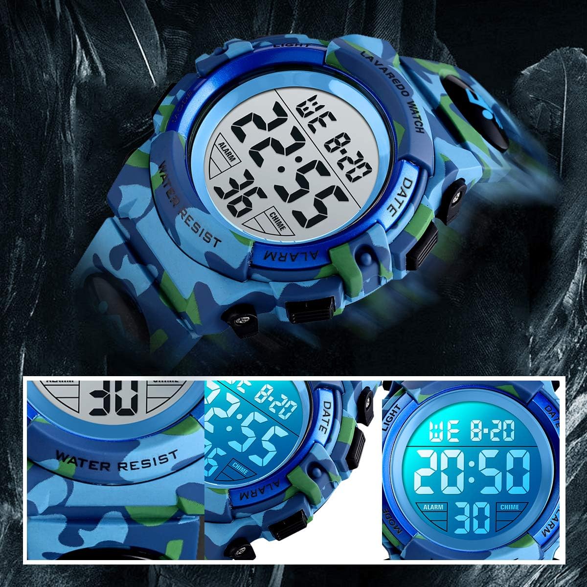 Kids Watch,Boys Watch for 3-15 Year Old Boys,Digital Sport Outdoor Multifunctional Chronograph LED 50 M Waterproof Alarm Calendar Analog Watch for Children with Silicone Band,Kids Gift