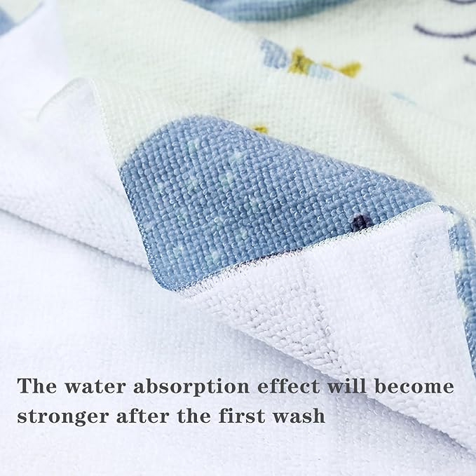 Toddler & Kids Hooded Bath & Beach Towel - Microfiber Wearable Poncho for Bathroom, Pool, Beach
