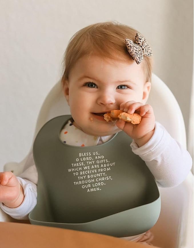 Be A Heart Silicone Baby Bibs, Adjustable Waterproof Bibs, Meal Blessing Bibs