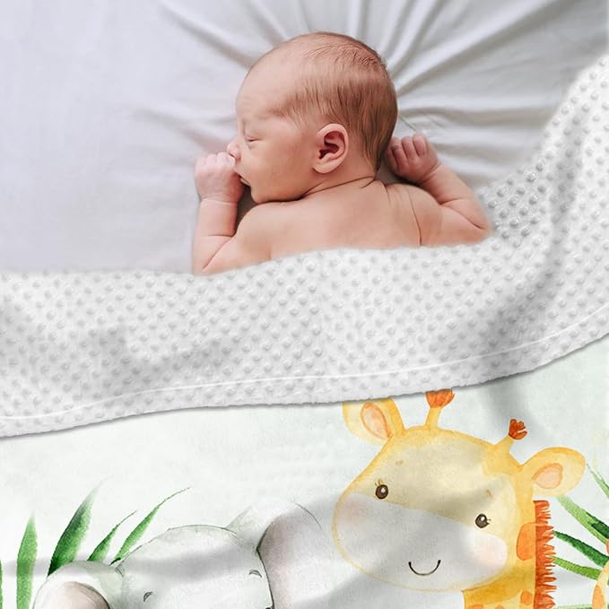 Personalized Baby Blankets for Girls & Boys - Super Soft Easter Blanket with Thick Double-Layer Dotted Backing, Personalized Baby Gifts for Baby Shower from Grandma (Green-A, Customize Now)