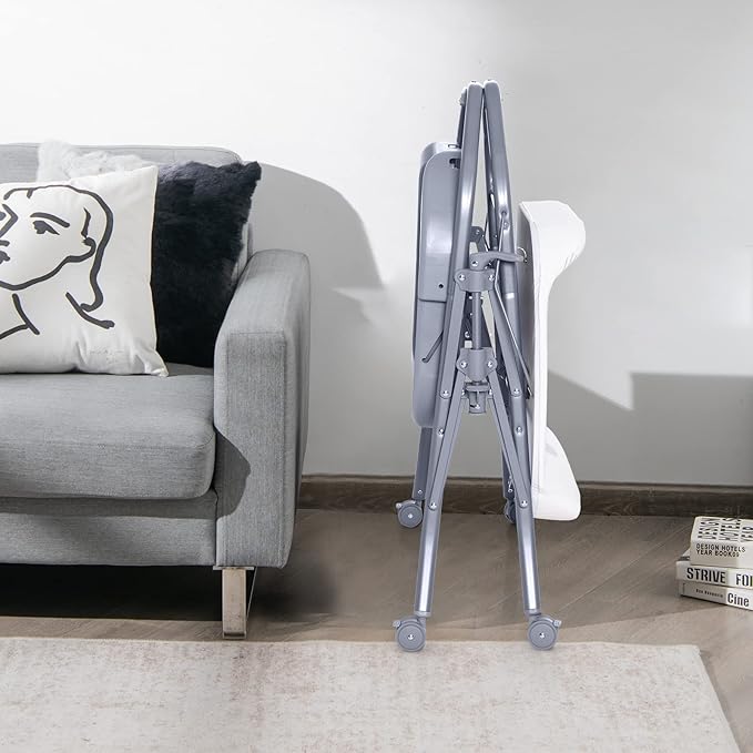 INFANS 2 in 1 Baby Changing Table with Bath Tub Unit, Folding Diaper Dresser Station with Wheels Waterproof Pad Storage Rack, Portable Nursery Organizer Stand for Newborn Infant