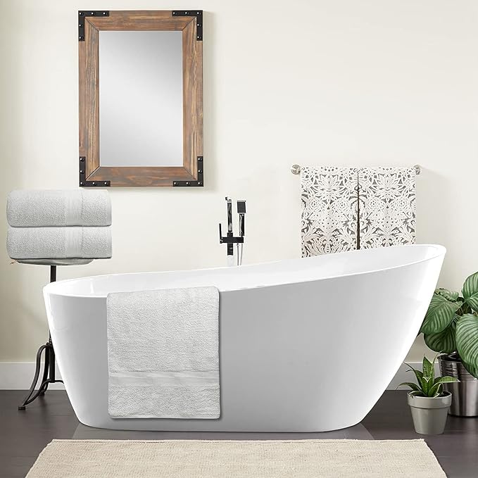 100% Cotton Luxury Bath Sheets - Pack of 2 (35" x 70") | Super Soft, Quick-Dry & Highly Absorbent Towels for Bathroom, Home, Spa & Gym (White)