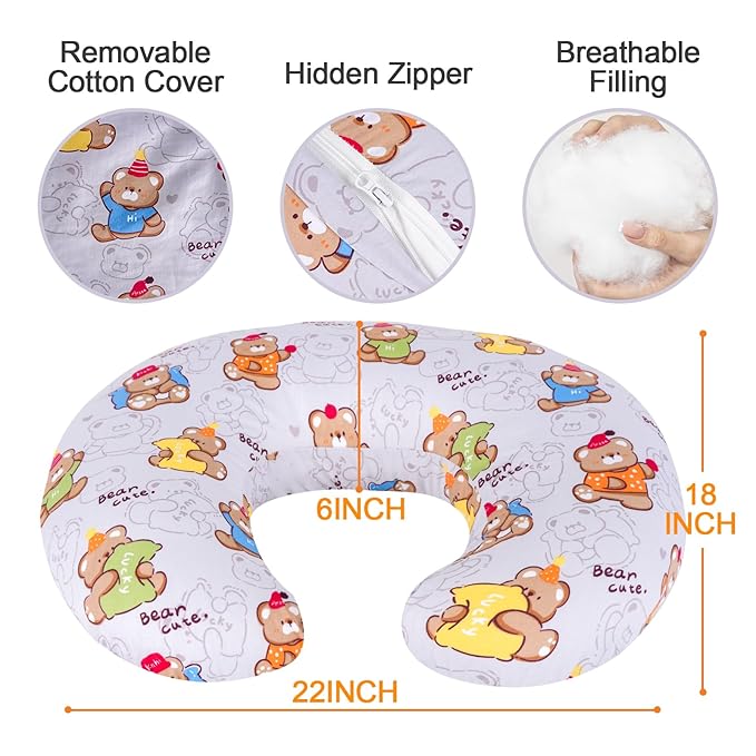 Baby Nursing Pillow for Breastfeeding, Adjustable Breast Feeding Pillow for Bottle Feeding, Breastfeeding Essentials for Mom and Baby Healthier Nursing, Bobby Pillow for Newborn,Removable Cotton Cover