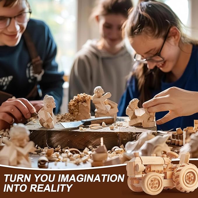 24Pcs Basswood Carving Blocks,3 Sizes Whittling Wood Basswood Blocks Wood Carving Kit for Beginners Kids and Adults