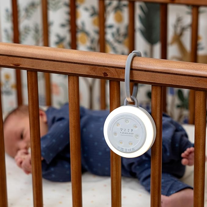 Yogasleep Hushh 2 Portable Sound Machine for Baby & Kids, New Reinforced Clip, Backlit Buttons, Night Light, 6 Soothing Natural Sounds, Easy to Use Timer, Volume Control, Toddler Lock, Noise Canceling