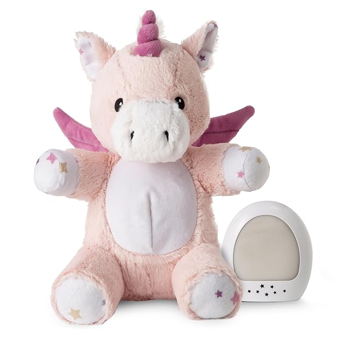Cloud b LoveLight Buddies Sound Machine with White Noise, Soothing Lullabies & Gentle Nightlight | Voice Recorder | USB Rechargeable | Adjustable Settings & Auto-Shutoff | Lily The Unicorn