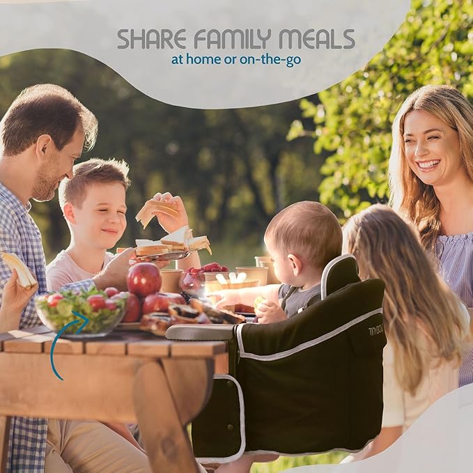 Tinybow Hook On High Chair for Baby, High Chair That Attaches to Table - Clip On High Chair to Table, Portable High Chair for Travel, Highchair for Baby Seat - Portable Baby Chair for Eating, Gray