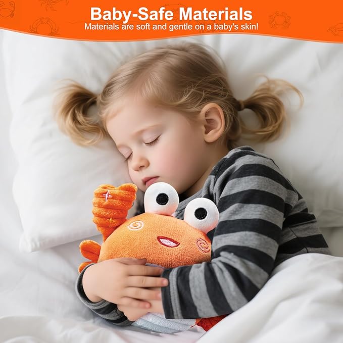 Musical Crawling Crab Toy – Ultra-Soft Dancing Baby Toy, Talking, Bouncing, Interactive Infant Sensory & Tummy-Time Motivator for 0–6 Months & 6–12 Months