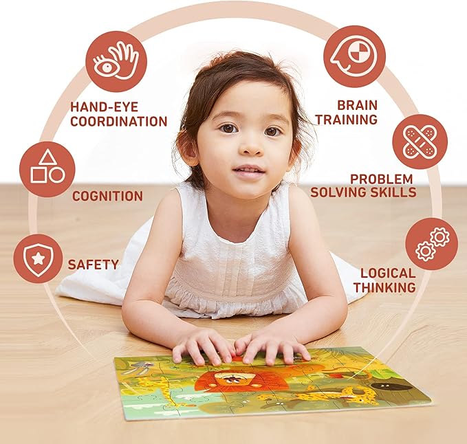 TOI Leveled Puzzles for Kids Aged 4 and Up, Toddler Puzzle Preschool Learning Jigsaw Puzzles, Large Pieces Educational Game for Boys Girls, Cognitive Story Step 5