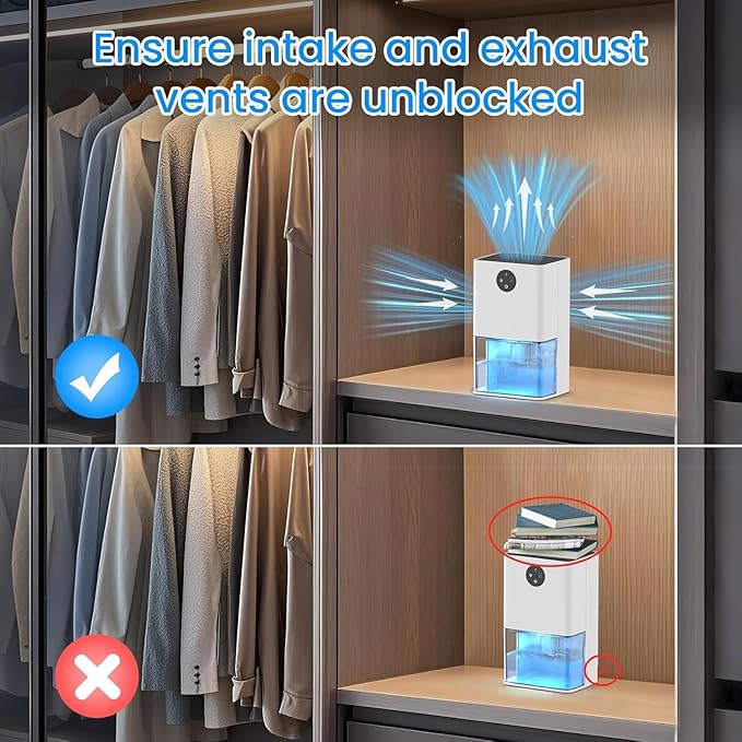 Dehumidifier, 50 OZ Small Dehumidifiers for Room for Home, Quiet with Auto Shut Off, Dehumidifiers for Bedroom, RV, Closet