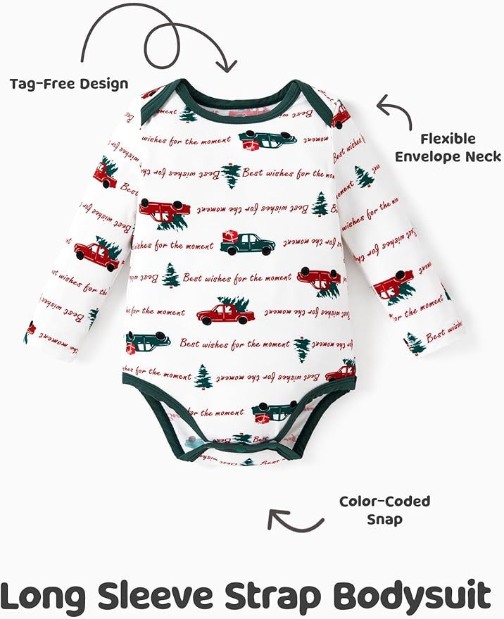 PATPAT Baby Bodysuits - Soft Viscose Made from Bamboo - Long Sleeve Funny for Boys and Girls -Newborn Infant Toddler Clothes