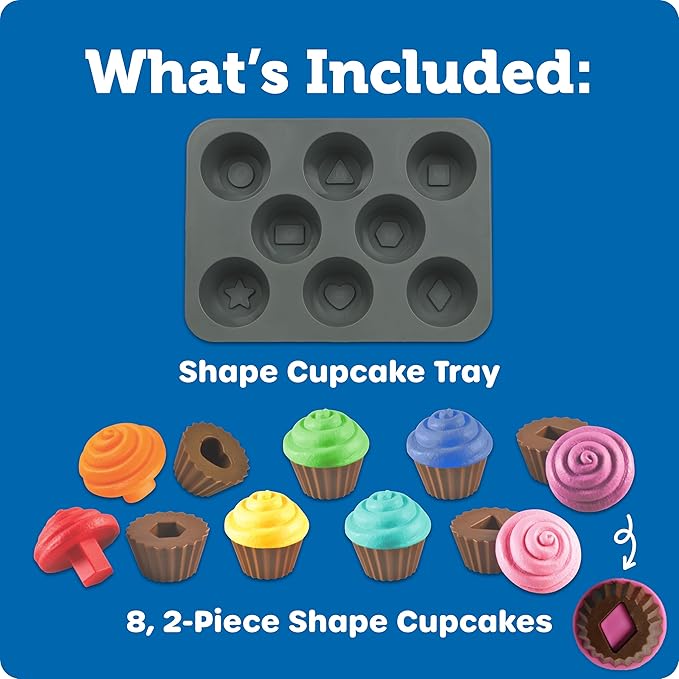 Learning Resources Smart Snacks Shape Sorting Cupcakes,17 Pieces, Ages 18 Months+, Fine Motor, Color & Shape Recognition