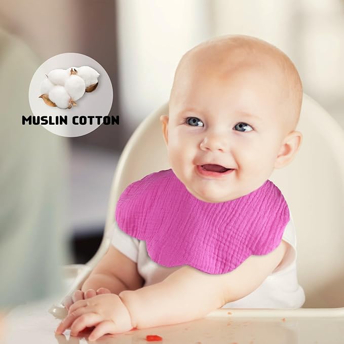 Baby Drool Bibs for Unisex Girls Boys 12 Pack Baby Muslin Bibs for Drooling and Teething