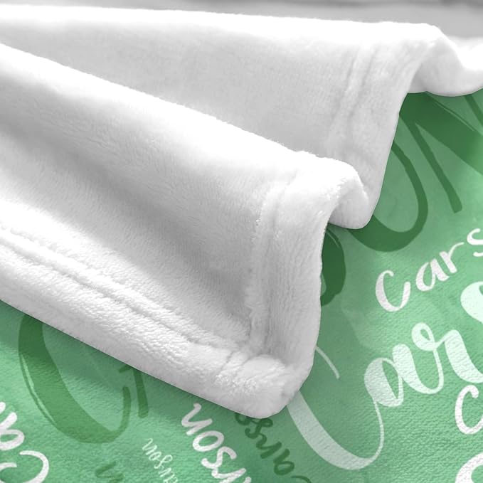 Personalized Custom Baby Blanket with Name for Girls Boys Kids Customized Flannel Blanket for Bed Nursery Room Baby Stroller