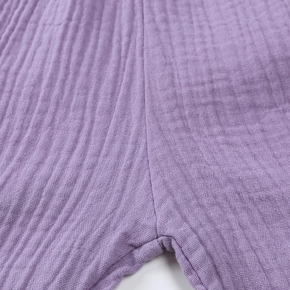 MYGBCPJS Baby Boys Girls Cotton Linen Trousers Kids Casual Ankle Pants Loose Long Bloomers