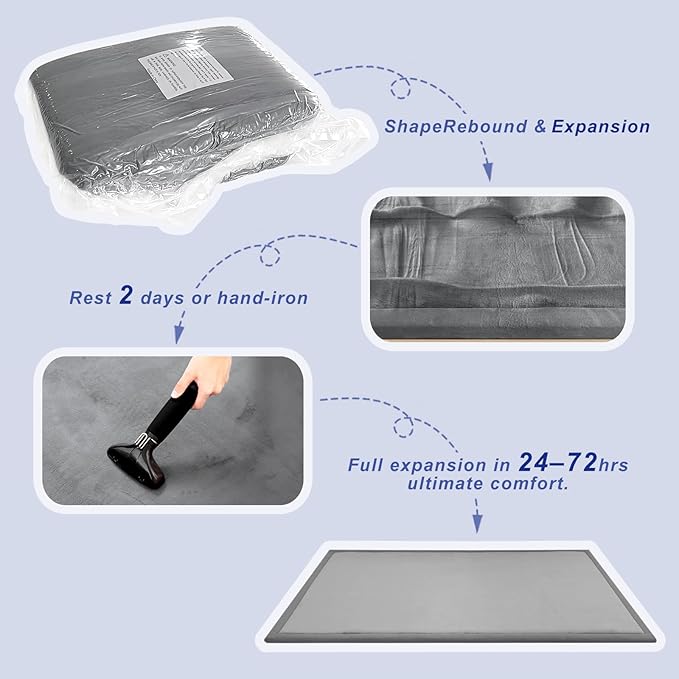 Thick Play Mat for Baby, 50 X 50x 1.3" Memory Foam Playpen Mat,Ultra Soft Tummy Time Mat with Non-Slip Backing, Baby Crawling Mat Child Nursery Rug for Infant, Toddlers, Kids (Light Gray)