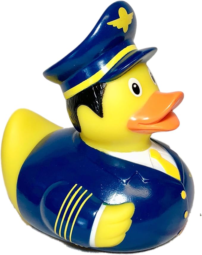 3 Inch Pilot Rubber Duck Bath Toy, Collectable, Fun for All Ages, Auto Dash Decoration, Crusing Vacation Gift, Party Favors, Office, School, Home