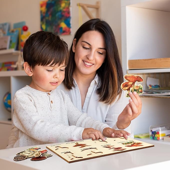 Kathfly 2 Pieces Leaf Wooden Jigsaw Puzzles Leaf Puzzle Montessori Toy Early Educational Learning for Birthday Gift Early Education School(Novelty)