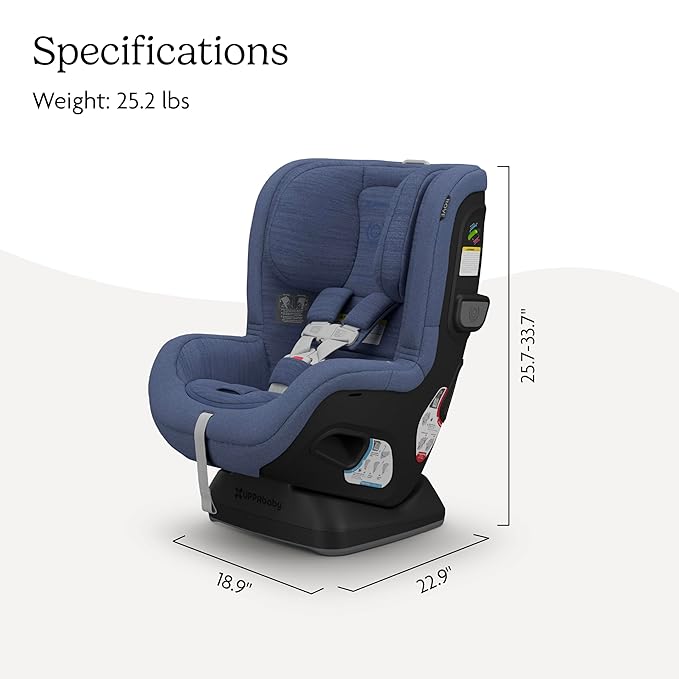 UPPAbaby Rove Convertible Car Seat - 2-in-1 Rear + Forward Facing - Quick + Secure 3-Step Install - Intuitive Safety Technology + Comfort Features - Cup Holder Included - Cody (Coastal Blue)
