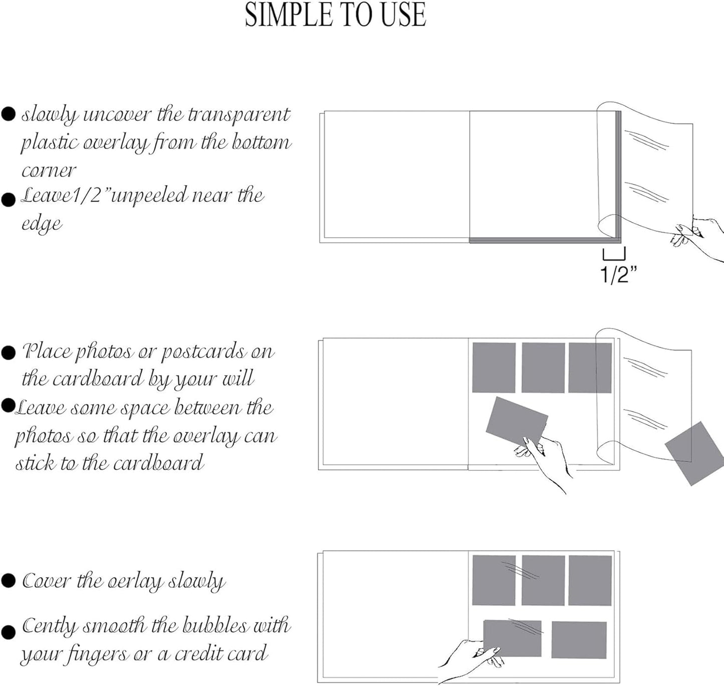 Magnetic Self-Stick Photo Album, Family Album, Leather Cover, Hand Made DIY Albums Holds 3x5, 4x6, 5x7, 6x8,8x10 Photos (Brown, Large)