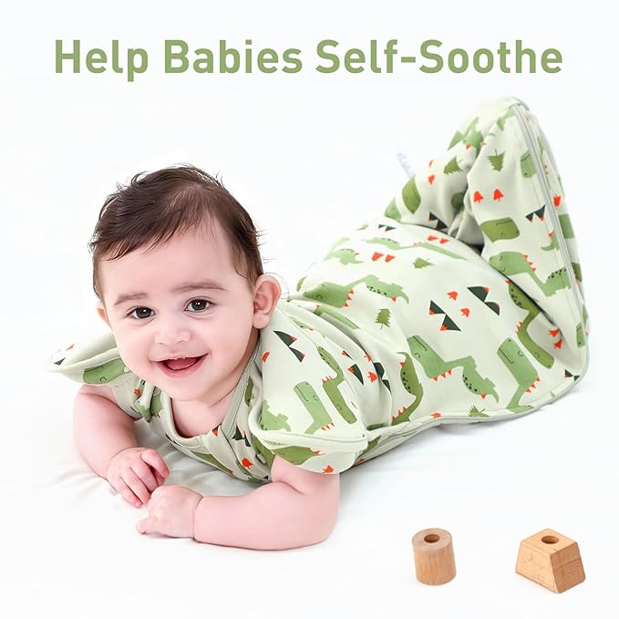 Baby Sleep Sack Swaddles for Newborn 0-3 Months, Arms Up Swaddle Blanket 2 Packs Cotton, Hands Up 3-Way Transitions to Arms-Free Wearable Sleeping Sack Bag for Boys Girls Snug Fit Calms Startle Reflex