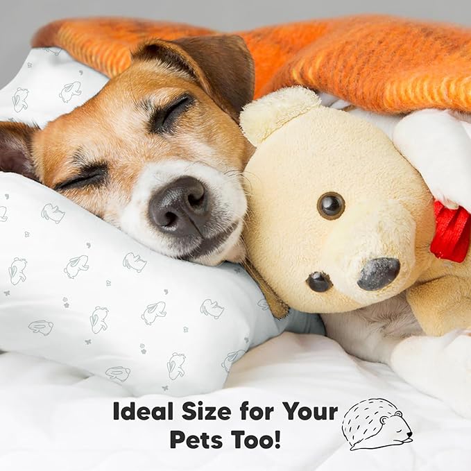 KeaBabies 2-Pack Toddler Pillow 13x18 - Soft Organic Cotton Kids Travel Bed Pillows for Sleeping, School, Nap, Machine Washable, Toddlers 2 to 5, Pillowcase Sold Separately (Bunnies)