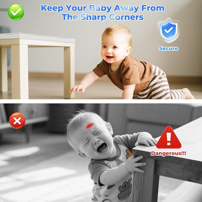 Edge Corner Protector Baby Proofing, Clear Soft Corner Protectors Baby Proof, Furniture Corner Guard & Edge Safety, Edge Protector for Table and Fireplace(19.6ft L*0.78inch W*0.09inch H)