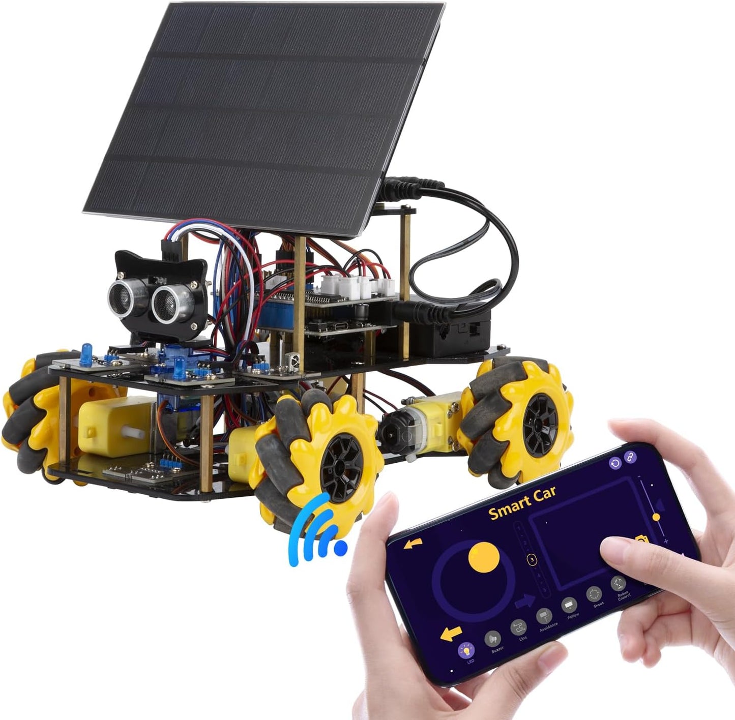 Smart Car kit Functions STEM Coding for Ages 16+ Solar Energy Expansion Pack(Without Car)-QD008