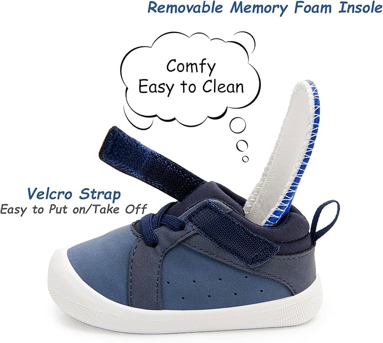 Wide Baby Shoes Boys Girls Zero Drop Barefoot Infant First Walkers Lightweight Soft Nonslip High Top Toddler Sneakers for 6-24 Months