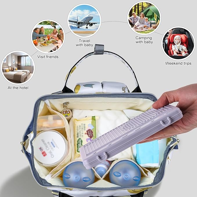 Baby Bottle Drying Rack -Travel Baby Bottle Drying Rack Set, Cleaner Kit with Silicone Bottle Brush,Straw Brush, Suitable for Home use or Traveling with Babies, Camping(Gray) 