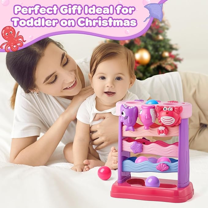 V-Opitos Musical Toy for 1, 2 Years Old Boys & Girls, Feeding Interactive Toys with Ball, Montessori Education Toys, Perfect Toddler Christmas Birthday Gifts