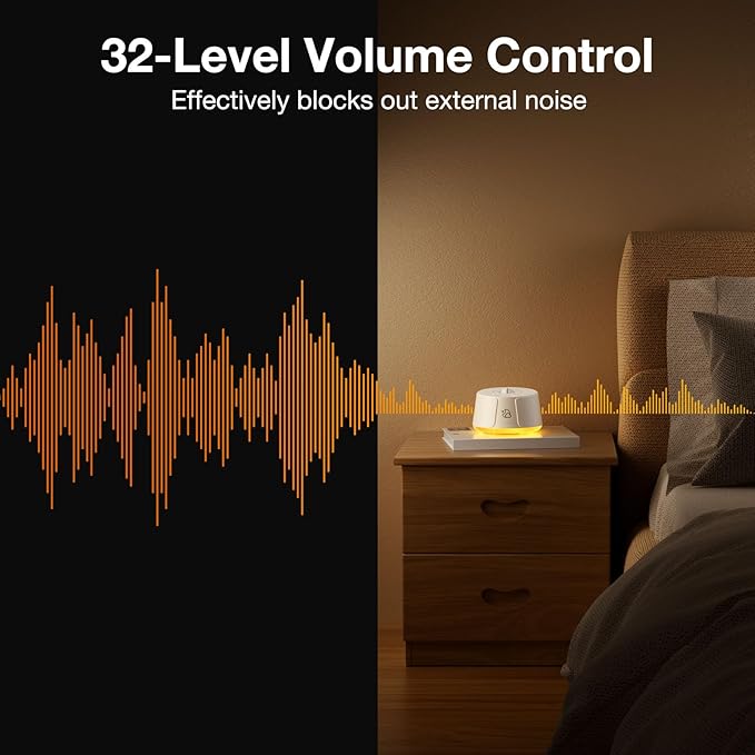 Sound Machine LEICEX White Noise Machine - 30 Soothing Sounds, 10 Colors Night Light, Rechargeable Battery- Travel Portable Sound Machine for Sleep Baby Adults, Perfect Sleeping Companion