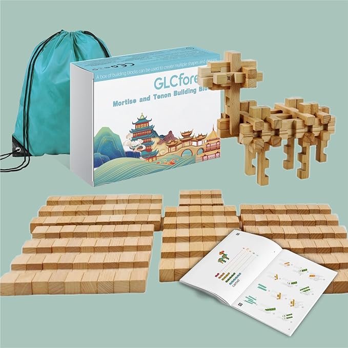 Animal Camel Educational Wooden Building Blocks -Chinese Mortise and Tenon Assembled into Various Shapes,STEM Toy Gifts for Kid and classroom,DIY Building Toys for Ages 5+ and Adults-37 Pcs