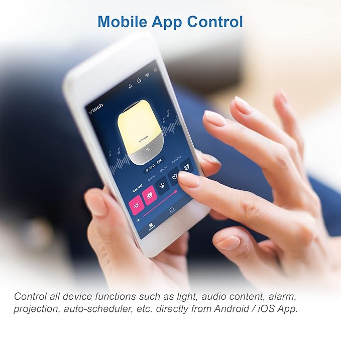 VTech BC8313 V-Hush Soothing Sleep Trainer with 200+ Stories/Songs/Sounds & Sleep Program. Portable Bluetooth HD Speaker, Multi-Color NightLight, Ceiling Projector