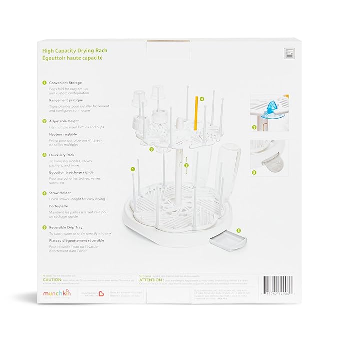 Munchkin® High Capacity Drying Rack for Baby Bottles and Accessories, White