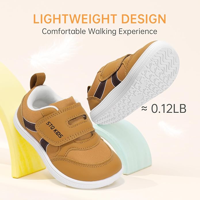 Toddler Wide Toe Box Barefoot Shoes Boys Girls Sneakers Kids Tennis Shoes Preschool Non Slip Lightweight Comfortable First Walking Shoes Running Outdoor Activities