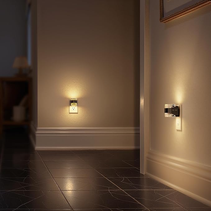 Briignite LED Night Light Plug into Wall, Dimmable Night Light with Bubble Design 3000K Warm & 5 Brightness Levels, Dusk to Dawn Sensor Nightlights for Kids Room, Nursery, Hallway, Bathroom, Bedroom