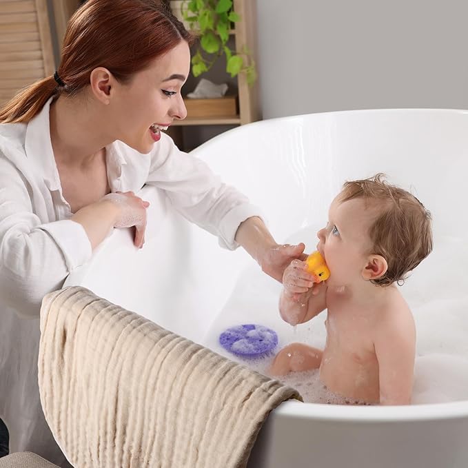 VitalCozy 6 Pcs Baby Muslin Hooded Bath Towels and Washcloths, 32 x 32 Inch Cotton Absorbent Blankets for Newborn Infant Shower Gift (White, Beige)